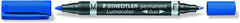Staedtler Lumocolor 348 Rotulador Permanente de Doble Punta - Secado Rapido - Color Azul