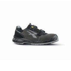 Upower Prince S ESD Calzado de Seguridad con Proteccion S1PS FO SR - Talla 42 - Gamuza Perforada, Cierre de Velcro, Suela Anti-Abrasion, Antiestatica, Plantilla Antibacteriana - Color Gris Oscuro