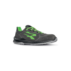 Upower Denver S ESD Calzado de Seguridad Comodo - Talla 45 - Gamuza Perforada, Transpirable, Plantilla Antifatiga, Puntera Airtoe Composite, Suela Antideslizante, Proteccion S1PS FO SR - Color Gris/Verde
