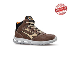 Upower Carter S ESD Calzado de Seguridad Altos - Talla 45 - Cuero Nubuck Resistente, Puntera de Aluminio, Hidrofugos, Antiarrugas, Suela Antideslizante, Proteccion S3S CI FO SR - Color Marron