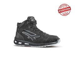 Upower Lift S ESD Calzado de Seguridad Altos - Talla 48 - Cuero Nubuck Resistente, Puntera de Aluminio, Hidrofugos, Antiarrugas, Suela Antideslizante PU/PU Infinergy, Proteccion S3S CI FO SR - Color Negro