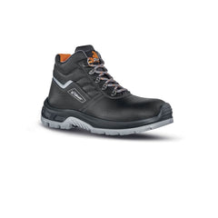 Upower Innovation RS L Botines de Seguridad - Talla 43 - Empeine Piel Hidrofugo, Puntal Composite, Lamina Acero Ergonomica, Suela Antideslizante, Proteccion S3 FO SR - Color Negro