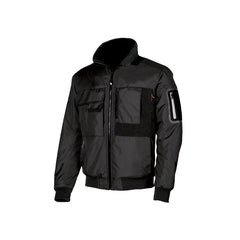 Upower Mate Bomber de Trabajo con Mangas Desmontables - Talla 3XL - Impermeable, Interior de Microfibra, Bolsillos con Tecnologia Avanzada, Refuerzos Anti-Desgaste, Proteccion DPI1 - Color Negro Carbon