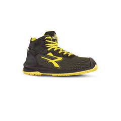 Upower Domingo S Calzado de Seguridad Altos - Talla 41 - Proteccion Maxima, Parte Superior Putek Plus, Puntera Airtoe Composite, Suela Antideslizante, Proteccion Contra Frio, Plantilla Antifatiga - Color Negro/Amarillo