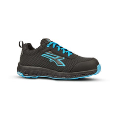 Upower Stinger ESD Calzado de Seguridad - Talla 41 - Durabilidad y Comodidad, Suela EVA con Agarre Superior, Hidrofugo, Resistente a la Abrasion, Puntera Fibertoe, Proteccion S3S CI HI HRO FO SR - Color Negro/Azul