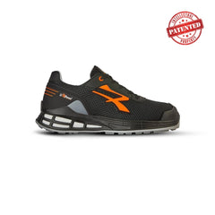Upower Irvin S ESD Calzado de Trabajo de Seguridad - Talla 48 - Empeine Transpirable, Puntera AirToe Aluminium, Antideslizante, Plantilla Anatomica, Proteccion S1PS FO SR - Color Negro/Naranja