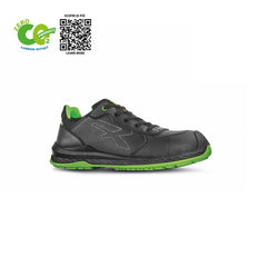 Upower Natural UK S ESD Calzado de Seguridad Bajo - Talla 45 - Comodo y Ligero, Proteccion S3S CI FO SR - Color Negro/Verde