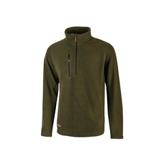Upower Bering Sudadera de Trabajo con Medio Cremallera - Talla L - Duradera y Confortable, Proteccion DPI1, Material 100% Poliester - Color Verde Oscuro