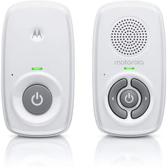 Monitor para bebé com áudio Motorola Nursery AM21 - Alcance até 300 m em ambientes exteriores e 50 m em ambientes interiores - Ligação DECT - Cor branca