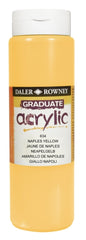 Daler Rowney Graduate Pintura Acrilica - Botella de Plastico - 500ml - Color Amarillo de Napoles