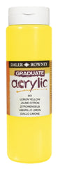 Daler Rowney Graduate Pintura Acrilica - Botella de Plastico - 500ml - Color Amarillo Limon