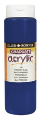 Daler Rowney Graduate Pintura Acrilica - Botella de Plastico - 500ml - Color Azul Primario
