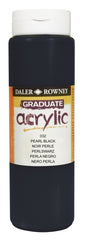 Daler Rowney Graduate Pintura Acrilica - Botella de Plastico - 500ml - Color Negro Perla
