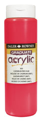 Daler Rowney Graduate Pintura Acrilica - Botella de Plastico - 500ml - Color Rojo de Cadmio