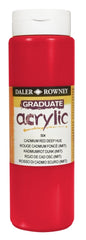 Daler Rowney Graduate Pintura Acrilica - Botella de Plastico - 500ml - Color Rojo de Cadmio Profundo
