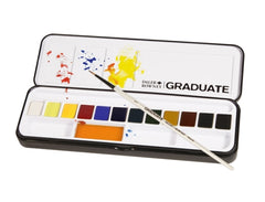 Daler Rowney Graduate Pack de 12 Acuarelas - Medio Godets - Incluye 1 Pincel - Colores Surtidos
