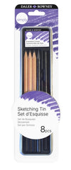 Daler Rowney Simply Pack de 8 Lapices para Esbozo - Estuche Metalico - Color Negro