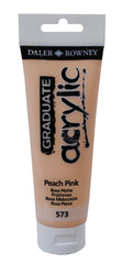 Daler Rowney Graduate Pintura Acrilica - Tubo de Plastico - 120ml - Color Rosa Melocoton