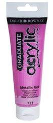Daler Rowney Graduate Pintura Acrilica - Tubo de Plastico - 120ml - Color Rosa Metalico