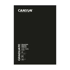 Canson Graduate Dibujo y Esbozo Cuaderno Grapado con 20 Hojas A3 - 140g - Grano Fino - Color Blanco