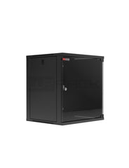 WP RWA-09606-B Armario Mural 9U - Puerta de Cristal - Cerradura de Seguridad - 540x600x445mm - Color Negro