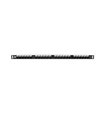 WP Patch Panel de 24 Puertos RJ45 CAT6 UTP - 0.5U IDC de Alta Densidad - Color Negro