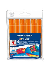 Staedtler Noris Jumbo 340 Pack de 6 Rotuladores Jumbo - Punta de Fibra - Trazo 3mm - Tapa Ventilada - Color Naranja
