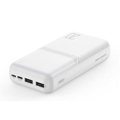 XO PR252 Powerbank 20000mAh - USB-A, USB-C y Lightning - Color Blanco