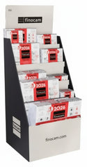 Finocam Expositor de Pie con 125 Calendarios Neutros Surtidos - Anual 2026 - Estructura de Carton - Color Surtidos