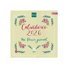 Finocam Calendario de Pared - Anual 2026 - Imagenes Variadas - 300x300mm - Espacio para Escribir - Tematica de Flores
