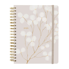Finocam Optimal Agenda de Espiral Internacional - Anual 2026 - Planificador - Cierre de Goma - Formato B5 - 176x250mm - 1 Dia por Pagina - Tematica de Flores