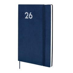 Finocam Dynamic Mara Agenda Profesional en Catalan - Anual 2026 - Tapa Blanda - Cierre con Goma Elastica - Formato Y11 - 169x11x245mm - Semana Vista en Vertical - Color Azul