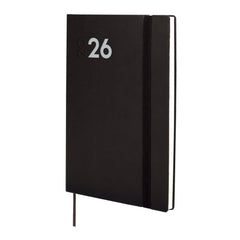 Finocam Dynamic Mara Agenda Profesional en Catalan - Anual 2026 - Tapa Blanda - Cierre con Goma Elastica - Formato Y10 - 144x11x208mm - Semana Vista Horizontal - Color Negro