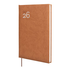 Finocam Dynamic Milano Agenda Profesional en Catalan - Anual 2026 - Tapa Dura Acolchada - Formato Y11 - 168x19x245mm - Semana Vista en Vertical - Color Marron