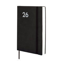 Finocam Dynamic Mara Agenda Profesional en Catalan - Anual 2026 - Tapa Blanda - Cierre con Goma Elastica - Formato Y4 - 124x22x174mm - 1 Dia por Pagina - Color Negro
