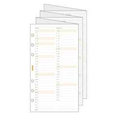 Finocam C996 Planificador de Recambio para Agendas Classic - Anual 2026 - Desplegable - Formato 609 - 94x1x171mm - Color Blanco