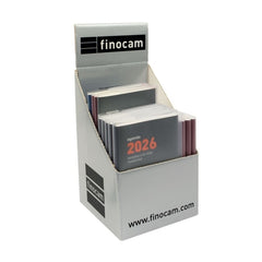 Finocam Expositor con 12 Agendas Planas Min/Coctel Surtidas - Anual 2026 - Color Surtidos