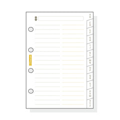 Finocam C175 Indice Alfabetico para Agendas Classic - 12 Solapas - Formato 601 - 56x89x3mm - Cartulina - Color Blanco