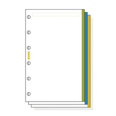 Finocam C245 Notas de Recambio para Agendas Classic - Liso con Banda de Color - Formato 602 - 73x114x5mm - Color Blanco