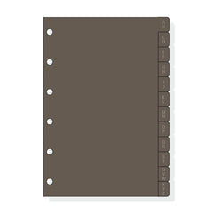 Finocam C261 Indice Alfabetico para Agendas Classic - 12 Solapas - Formato 602 - 83x114x3mm - PVC - Color Marron