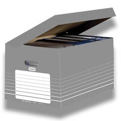Elba Archive Container - Automatic Assembly - Integrated Lid - Grey