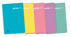 Enri Plus Cuaderno Espiral Cuadricula 4x4mm - Tamaño 4º - 80 Hojas 90gr con Margen - Cubierta de Plastico - Colores Surtidos