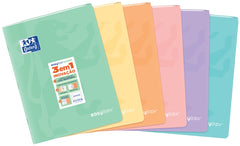 Oxford Easybook A4 Libreta Grapada Tamaño A4 Pauta 1 Linea - 48 Hojas con Margen - Tapa de Plastico Resistente - Colores Pastel Surtidos