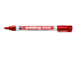 Edding 400 Rotulador Permanente - Punta Redonda - Trazo 1 mm. - Recargable - Secado Rapido - Color Rojo