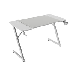 Mars Gaming MGD-X120 Mesa Gaming - Soportes Auriculares y Bebidas - Alfombrilla XXL - Estructura Acero - 120x60x1.5cm - Acabado en Fibra de Carbono - Color Blanco
