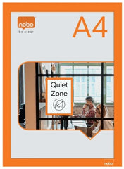 Nobo Pack de 2 Marcos Autoadhesivos Magneticos en Formato A4 - Colocacion en Vertical u Horizontal - Marco de Color Naranja