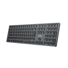 Coolbox Moonlight B431 Teclado Inalambrico - RF 2.4G y Bluetooth 5.1 - Teclas ABS Redondeadas Silencioso - Retroiluminado con 7 Colores - Bateria Recargable - Color Negro