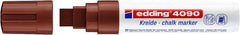 Edding 4090 Rotulador de Tiza Liquida - Punta Biselada - Trazo entre 4 y 15mm - Olor Neutro - Color Marron