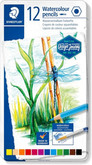 Staedtler 14610C Caja Metalica con 12 Lapices de Colores Acuarelables - Resistentes a la Rotura - Colores Surtidos