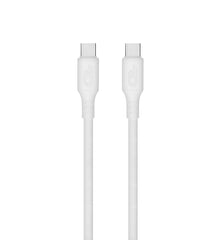 Blackbyte by Pedro Buerbaum Cable USB-C Macho a USB-C Macho de Silicona - Hasta 60W - 2 metros - 480Mbps - Compatible con Carga Rapida - Diametro 3mm - Color Blanco